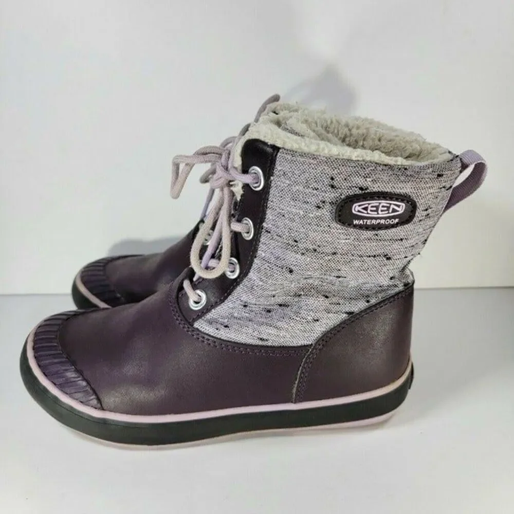 Keen Youth 4 Purple Elsa Snow Shearling Leather Boots 1015259